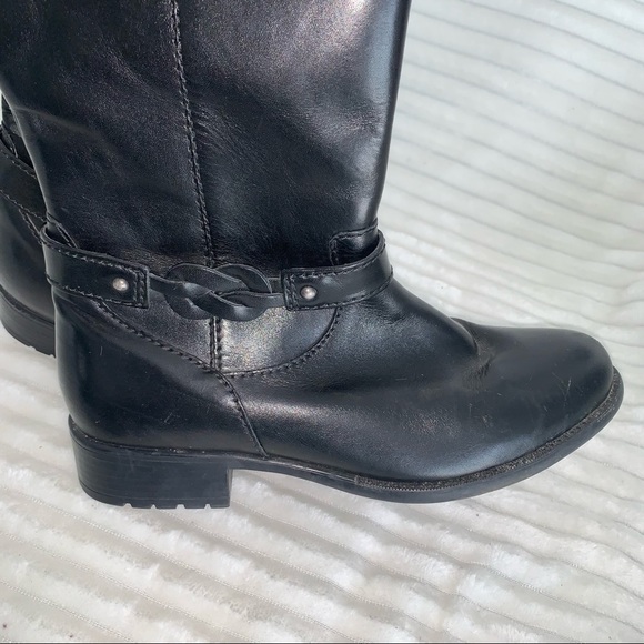 Women’s 6M CLARK’S PLAZA MARKET Black Leather Equestrian Style Riding Boots EXC - Picture 3 of 16